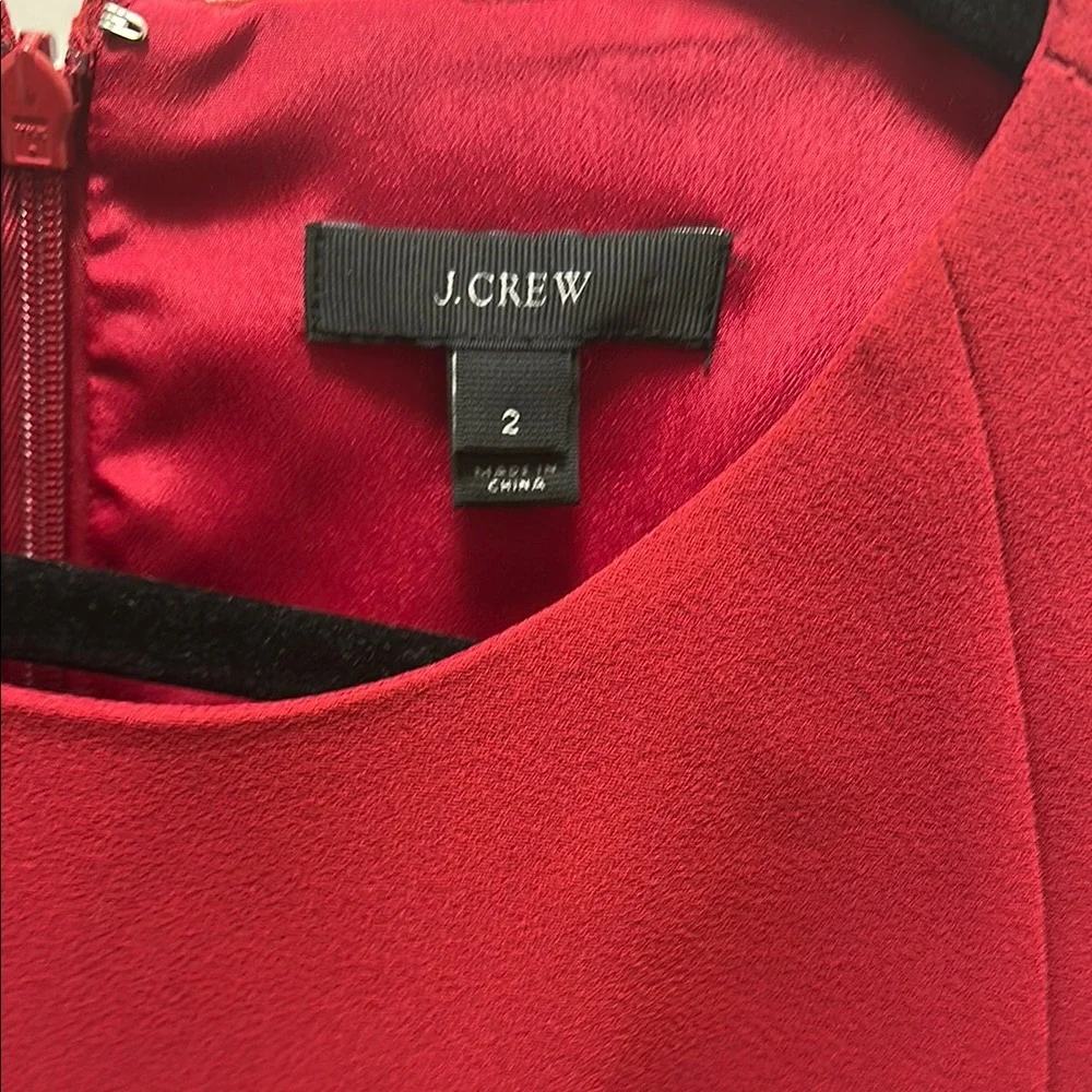 J. Crew Burgundy Short-Sleeve Midi Dress